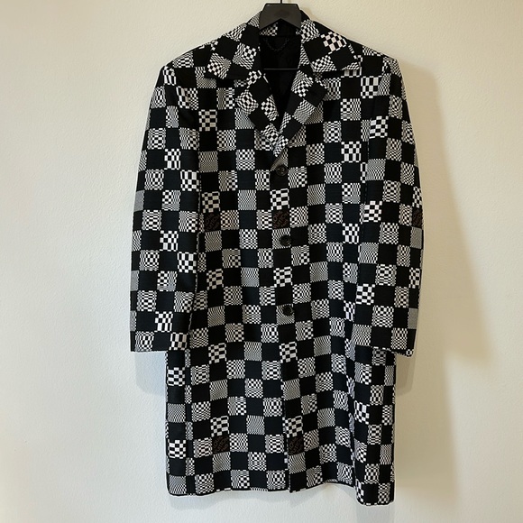 Louis Vuitton Runway Distorted Damier Car Coat - 48 - Picture 3 of 6